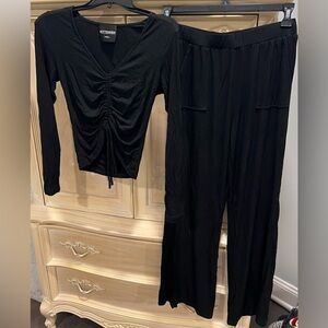 Worn once. Top and bottom black set. Adorable.